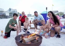 family at beach